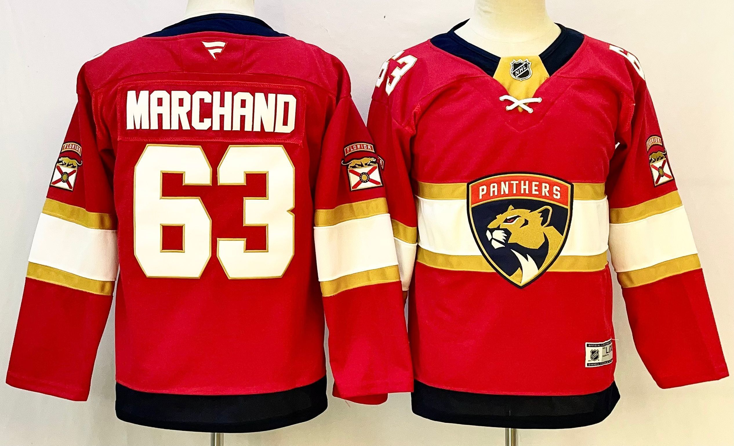 Youth Florida Panthers #63 Marchand Red 2026 Adidias NHL Jersey style 001